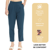 PEACOCK BLUE COTTON PANTS